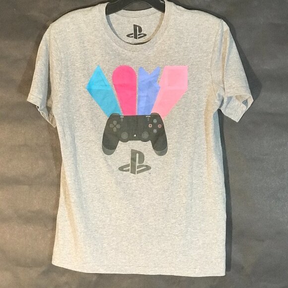 Sony Playstation Video Game Controller Gamer Gray Short Sleeve Tee T Shirt Youth - Picture 1 of 6